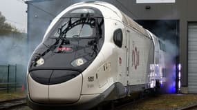 Le TGV M présenté à l'usine Alstom de Belfort, lundi 29 avril 2024