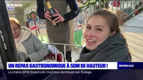 Un repas gastronomique servi en haut de la grande roue à Lille