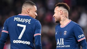Kylian Mbappé et Neymar avec le PSG le 3 avril 2022