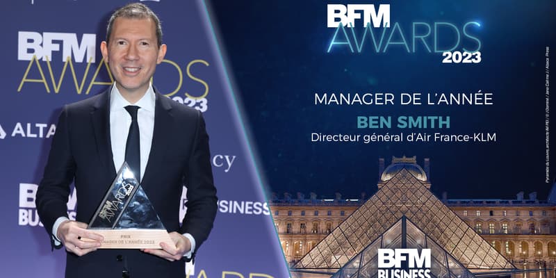 Ben Smith, le patron d'Air France-KLM, élu Manager de l'année aux BFM Awards 2023.