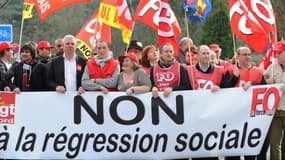 Les syndicats, lors de la manifestation du 1er mai.