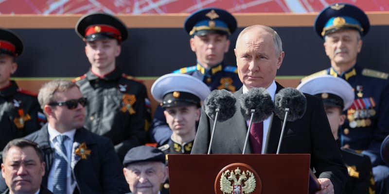 Vladimir Poutine à Moscou le 9 mai 2023