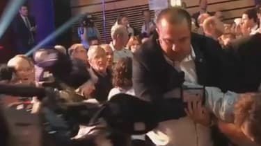Incidents durant le meeting de Marine Le Pen à Ajaccio samedi 8 avril.