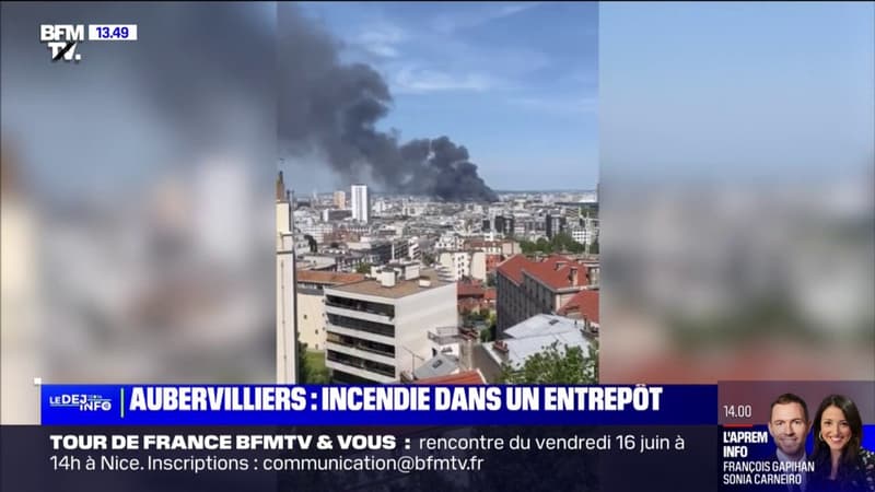 Seine-Saint-Denis: un incendie en cours dans un entrepôt d'Aubervilliers, les pompiers sur place