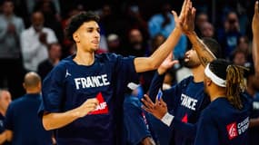 Zaccharie Risacher avec l'équipe de France face à la Croatie, le 23/03/2024