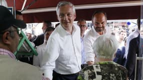 Bruno Le Maire et Édouard Philippe en campagne dans l'Eure.