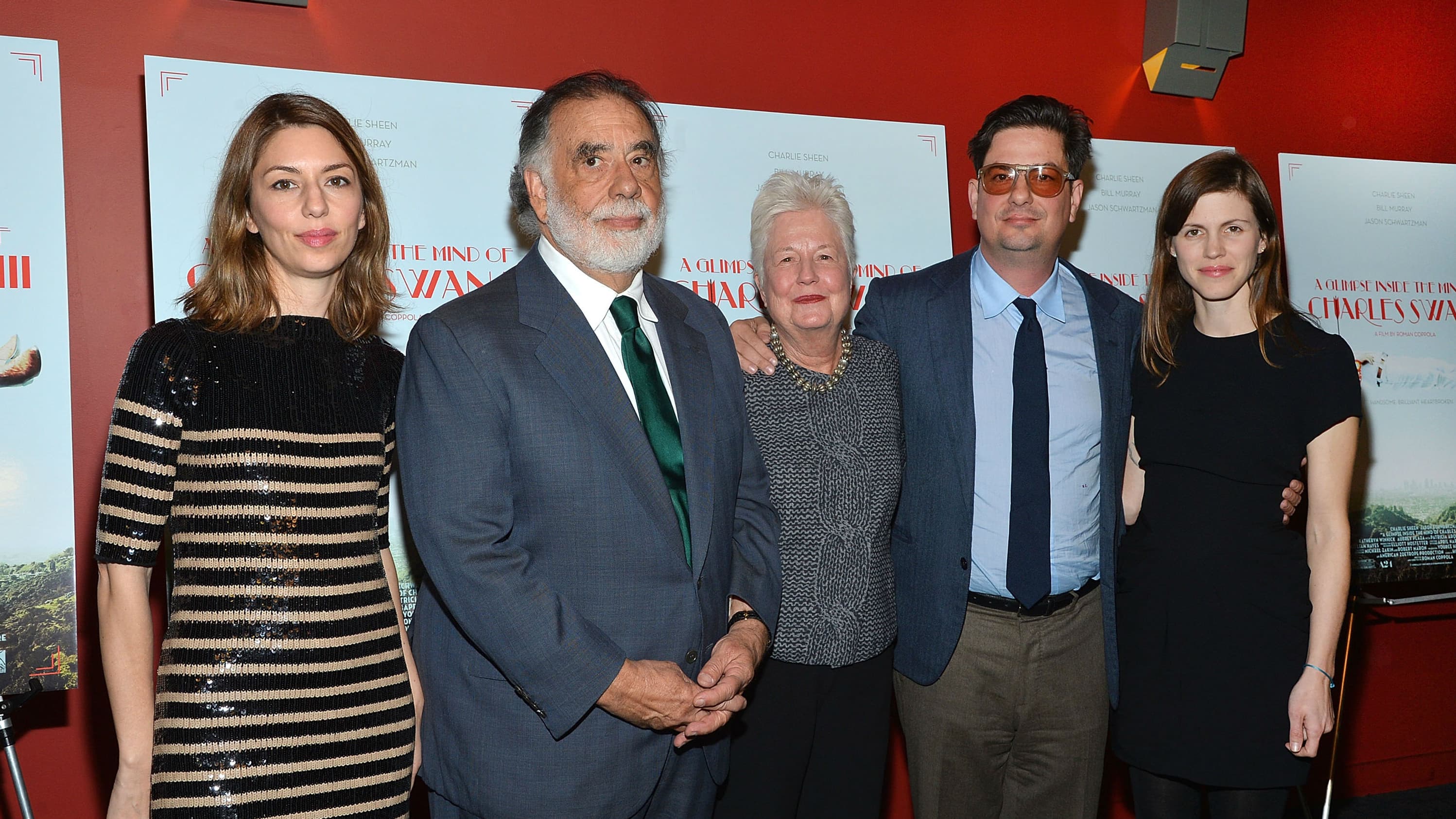 Sofia Coppola, Francis Ford Coppola et son épouse Eleanor, Roman Coppola et sa femme Jennifer Furches à New Yprl en 2013.