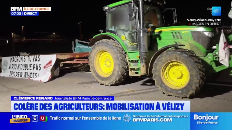 Vélizy: les agriculteurs bloquent une partie de la circulation vers Paris