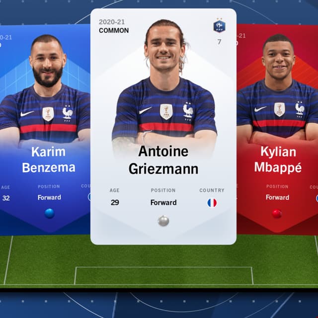 Les cartes NFT Sorare de l'équipe de France