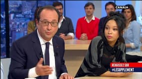 François Hollande sur le plateau du Supplément de Canal + dimanche 19 avril 