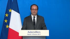 François Hollande ce 14 février à Aubervilliers.