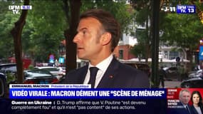 "Nous sommes en train de nous chamailler": Emmanuel Macron dément "une scène de ménage" avec Brigitte Macron