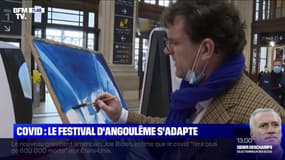 Festival d'Angoulême: des planches de bandes-dessinées affichées dans des gares