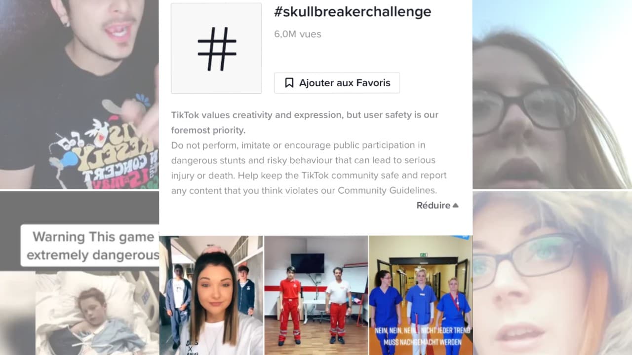 Le message d'alerte TikTok