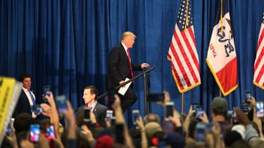 Le candidat républicain Dinald Trump, lors d'un meeting dans l'Iowa, le 26 janvier.