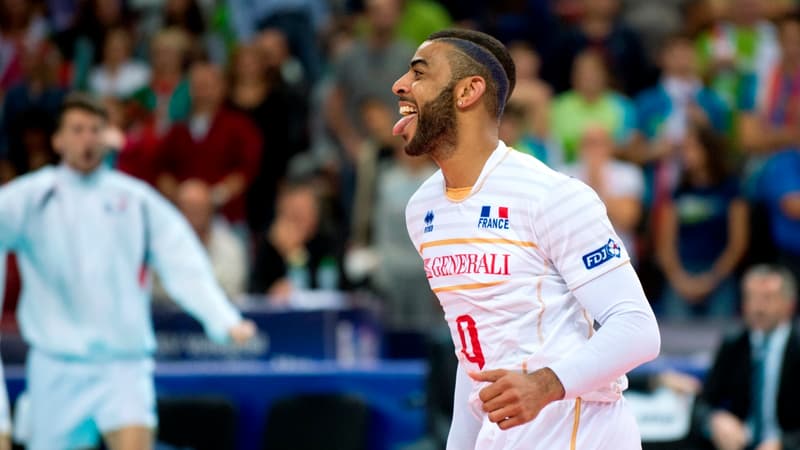Earvin Ngapeth sous le maillot de l'équipe de France