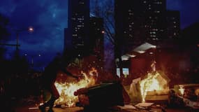Un feu de poubelles lors de la manifestation du 21 mars, à Paris. (Photo d'illustration)
