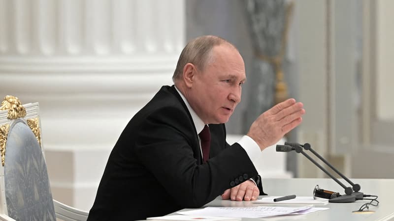 Vladimir Poutine, le 21 février 2022. 