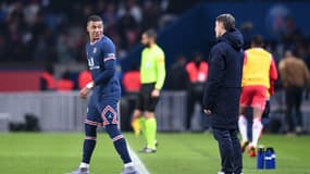 Kylian Mbappé et Niko Kovac lors de PSG-Monaco en Ligue 1