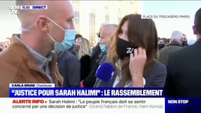 "Mon mari est là à travers moi": Carla Bruni témoigne lors du rassemblement en hommage à Sarah Halimi à Paris