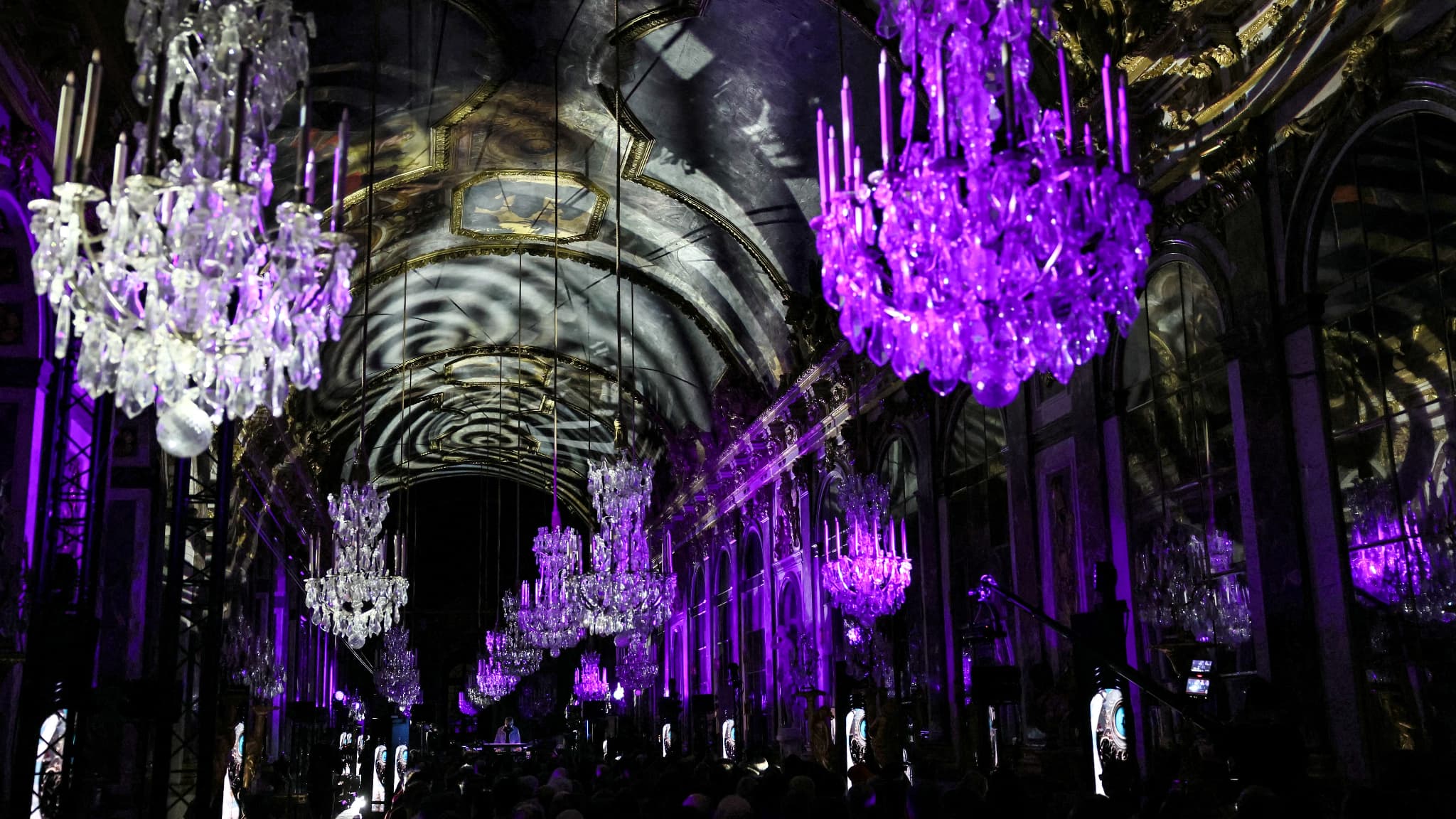 Son et lumières pour le concert de Jean-Michel Jarre au château de Versailles, le 25 décembre 2023