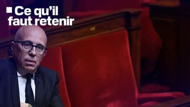 Le chef du parti d'opposition de droite LR Eric Ciotti assiste à une séance de questions au Premier ministre à l'Assemblée nationale à Paris le 10 avril 2024.
