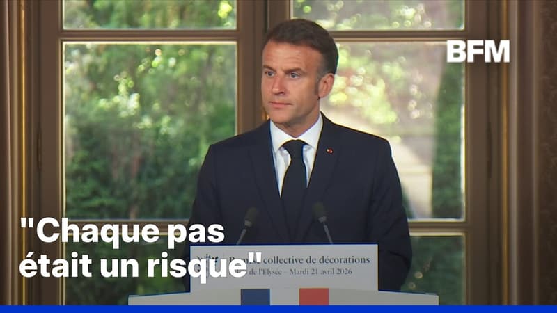 Emmanuel Macron rend hommage aux héros du Bataclan lors d'une remise de décorations