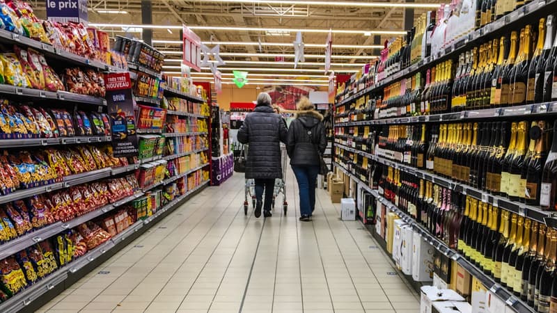 Un rayon de supermarché (image d'illustration)