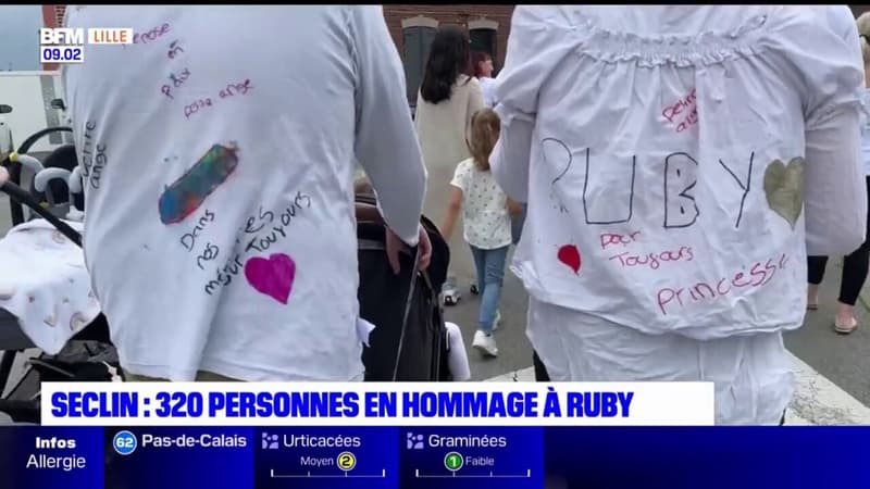 Menu Nord: 300 personnes à la marche blanche à Seclin pour Ruby, la fillette morte après des violences