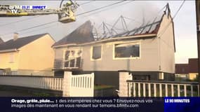 Orages: une maison frappée par la foudre à Labourse, près de Béthune (Pas-de-Calais)