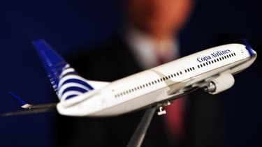 Une maquette d'un Boeing 737-800 aux couleurs de la Copa Airlines.