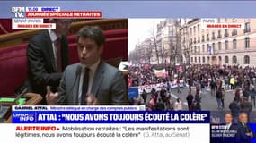 Gabriel Attal salue les "dizaines de millions de Français qui font tourner le pays malgré la grève"
