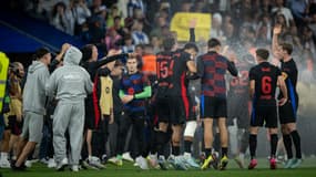 La joie des joueurs du Barça après leur titre, le 15 mai 2025