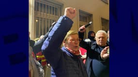 La syndicaliste Marie-Hélène Bourlard, devant le commissariat de Valenciennes le 14 mars 2023