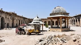 Photo prise à Alep, ville située dans le Nord de la Syrie, le 22 juillet 2017