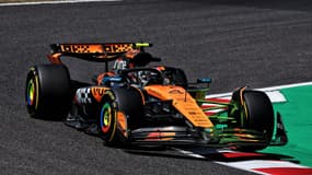 Lando Norris lors de la première séance d'essais libres au Grand Prix du Japon, le 4 avril 2025