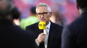 Gary Lineker sur le plateau de la BBC lors de la finale de FA Cup Manchester City-Crystal Palace (0-1), le 17 mai 2025