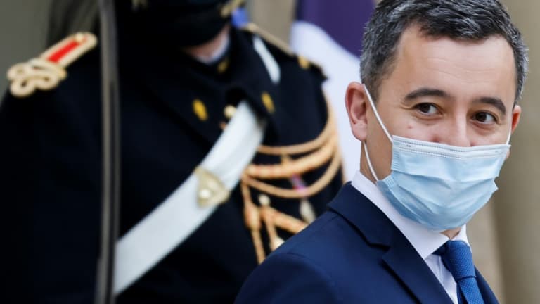 Le ministre de l'Intérieur Gérald Darmanin à la sortie de l'Elysée, le 6 janvier 2021 à Paris