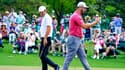 Les golfeurs Jon Rahm et Scott Scheffler au Masters d'Augusta, le 11 avril 2021