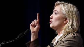 Marine Le Pen a pris à nouveau ses distances mardi avec son père, accusé d'avoir lu devant des cadres du Front national un poème de l'écrivain collaborationniste Robert Brasillach et cité sur une vidéo des maximes de Benito Mussolini. /Photo prise le 22 j