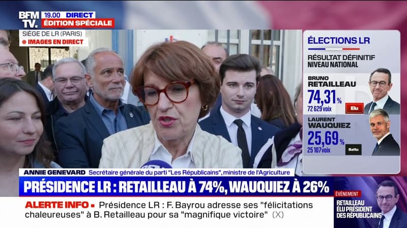 Présidence LR: pour Annie Genevard, la victoire de Bruno Retailleau 