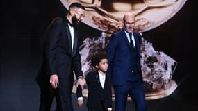 Karim Benzema, son fils Ibrahim et Zinedine Zidane