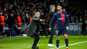 Luis Enrique et Marco Asensio avec le PSG en février 2024.