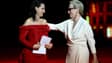 Juliette Binoche et Meryl Streep lors de la cérémonie d'ouverture du festival de Cannes, le 14 mai 2024.