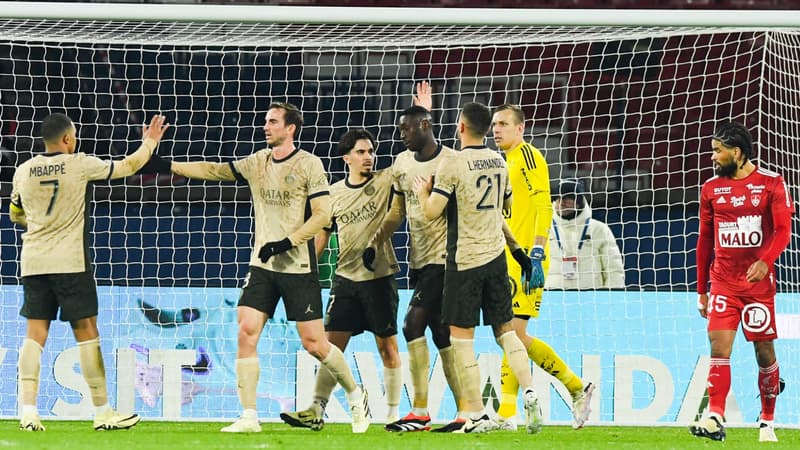 Célébration PSG vs Brest
