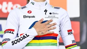 Kim Le Court après sa victoire sur Liege-Bastogne-Liege Femme