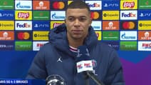 Kylian Mbappé en interview d'après-match, à Paris le 7 décembre 2021