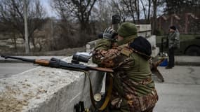 Soldat ukrainien en périphérie de Kiev. (Photo d'illustration)