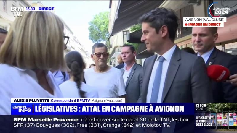 Législatives 2024: Gabriel Attal est en campagne à Avignon, dans le Vaucluse, où le RN est arrivé largement en tête aux Européennes