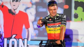 Remco Evenepoel le 24 août 2023 lors de la présentation des coureurs de la Vuelta